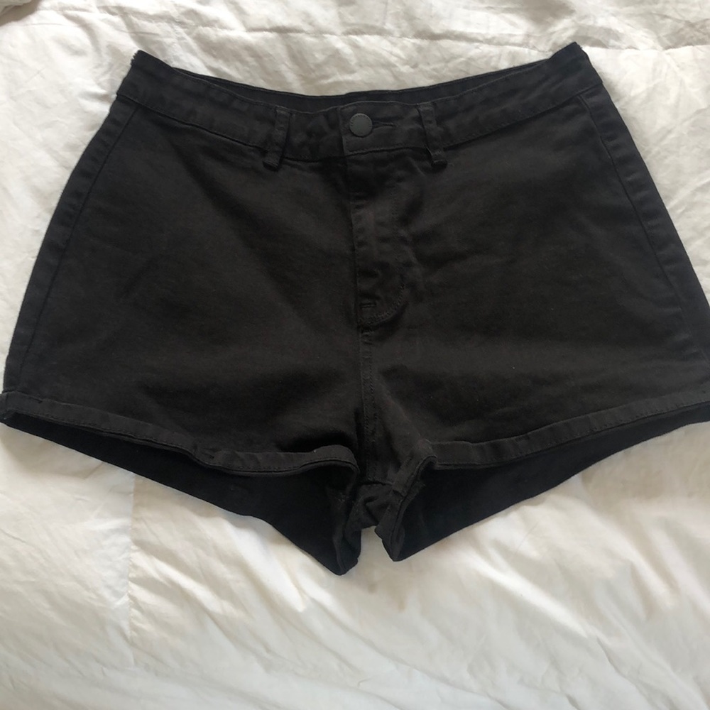 Black jean shorts